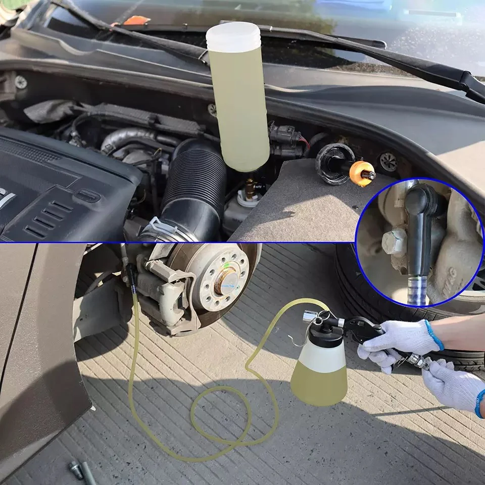 0.75 Liter Master Cylinder Air Pressure Fluid Bleed Tool Pneumatic Vacuum Brake and Clutch Bleeder Kit - Image 5